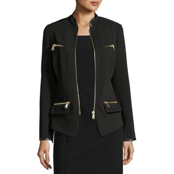 Raison D'etre Jackets & Blazers - 2/$30 Raison D'etre Gold Zipper Moto Blazer Cargo Jacket Black Small #A0487 TRB3